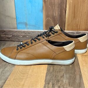 Coach Perkins Men’s Leather Sneakers – Tan Brown, Size 10D (EU 43)